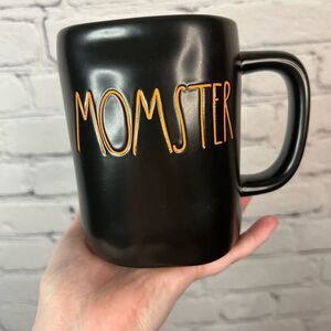 Rae‎ Dunn By Magenta MOMSTER Mug Black Orange Inside Halloween